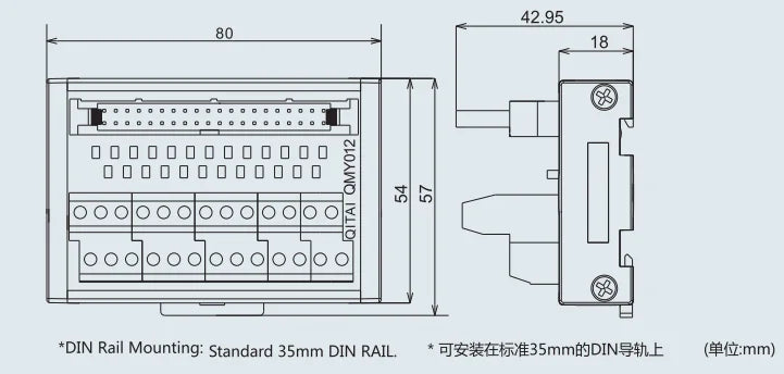 QMT012SL 40P MIL Connector 1A DC24V L Series CPU Module 16 Bit Output 8 Bit Input Spring Type Terminal Block with Signal Light