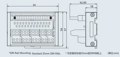 QMT012SL 40P MIL Connector 1A DC24V L Series CPU Module 16 Bit Output 8 Bit Input Spring Type Terminal Block with Signal Light