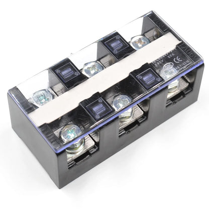 QTB-6003 Barrier Terminal Block Strip 3 Pin Screw Connector 57A Rated Current for 10mm2 Cable Power Distribution