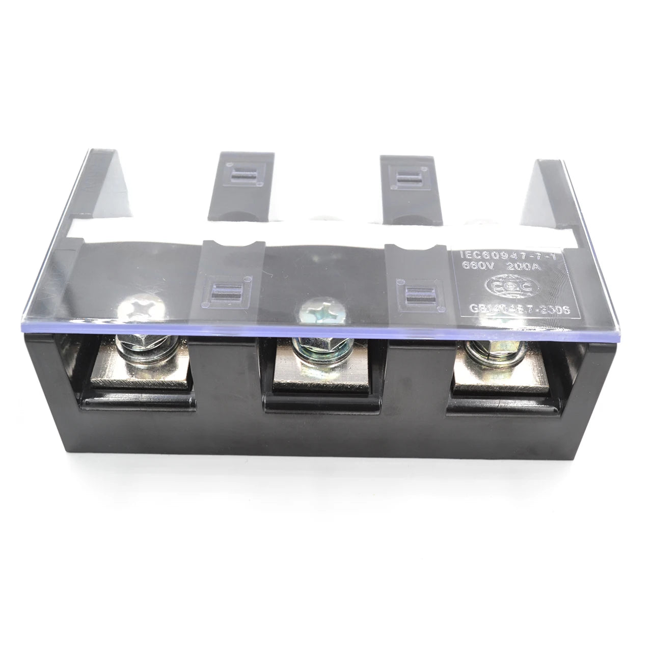 QTB20003 Large Current 3-Pole 192A Screw Terminal Block Durable PC Feed Through Made of Brass and Panel Mounting
