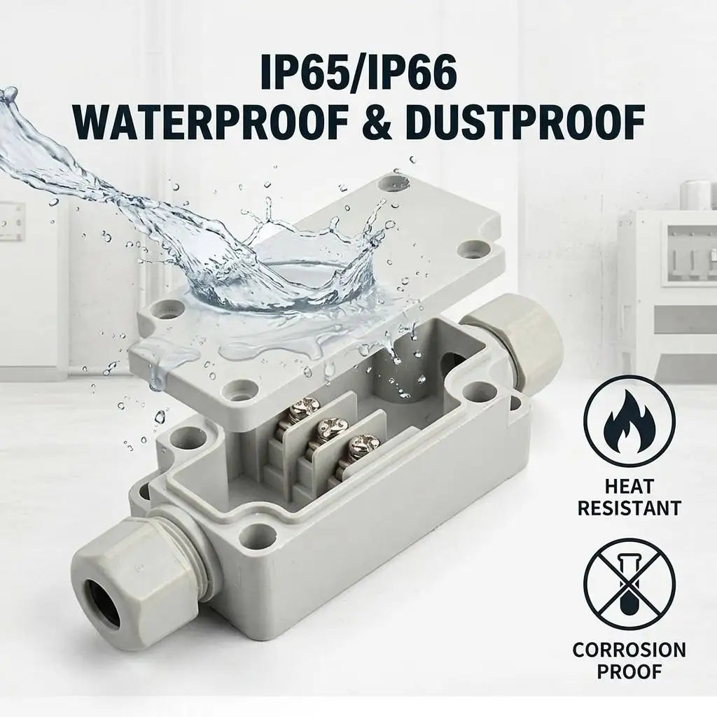 PBT-3P Universal Outlets Entries PG9 Glands Gasket Cover Shell Lighting Wiring Small Compact Industrial Tool-free Junction Box