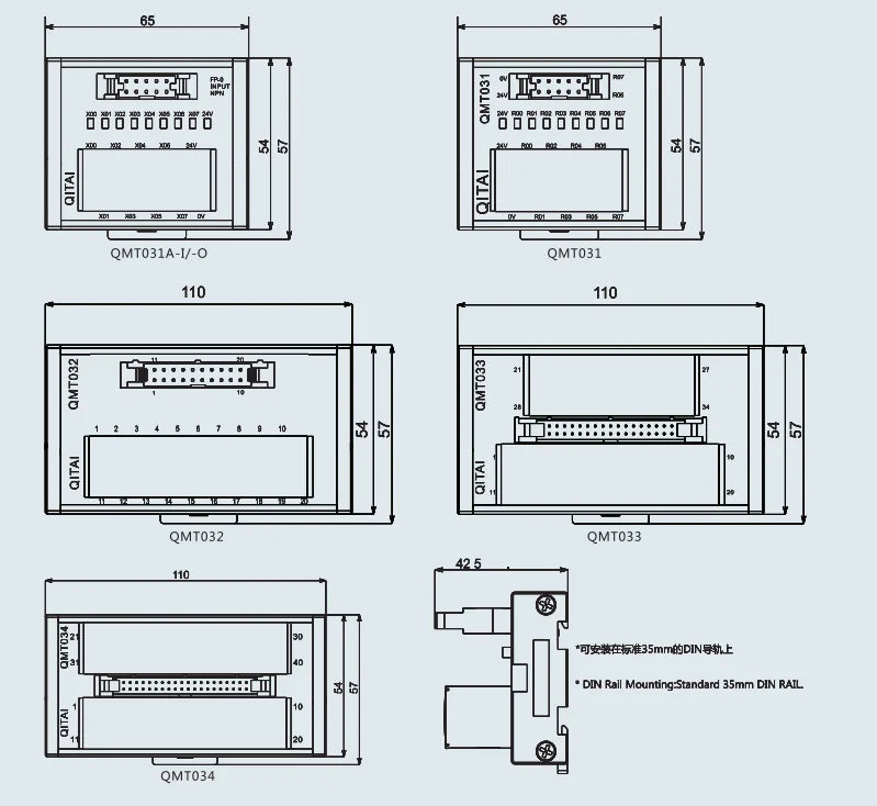 QMT031A-I/O High Efficiency Common Terminal Blocks for Automotive No Distinction Input/Output Bidirectional Connection PLC