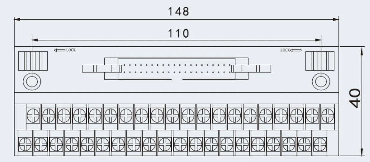 QTB40 AFS-H40  SR-1H40S BX1D-S40A 40PIN MIL Terminal Block Board for Mitsubishi Omron  KEYENCE Plc I/O Module DIN RAIN Mount