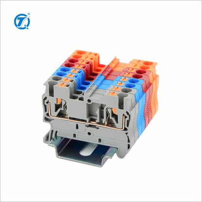 QPT 2.5 PT 2,5 Feed Through Terminal Block  2.5mm² 800V 24A Din Rail Plug-in Terminal Block Spring CE Certified Connectors