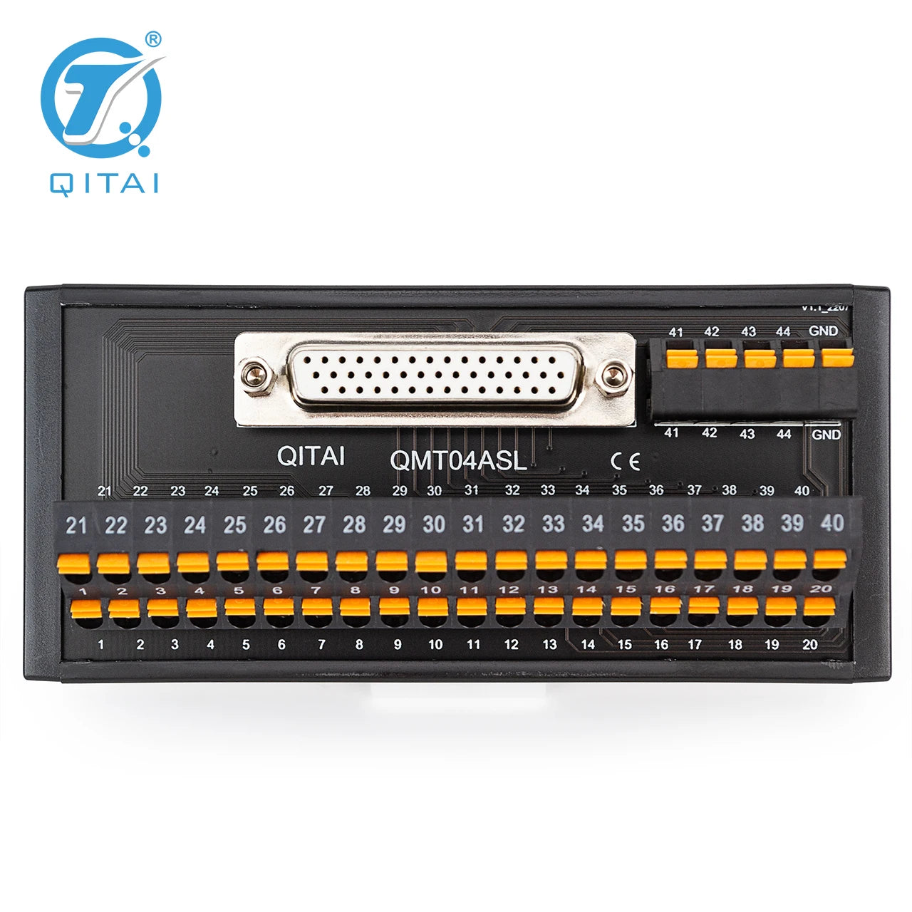 QMT04ASL High Quality Gold-Plated 44P Female D-SUB (RS323) Spring Terminal Block Automotive PLC Connector 2A Max Continuous Amp