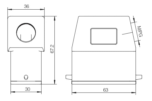 H10A-TKH-2B-M25 Heavy Duty Connector Compact Series Top Entry Protective Hoods Connector
