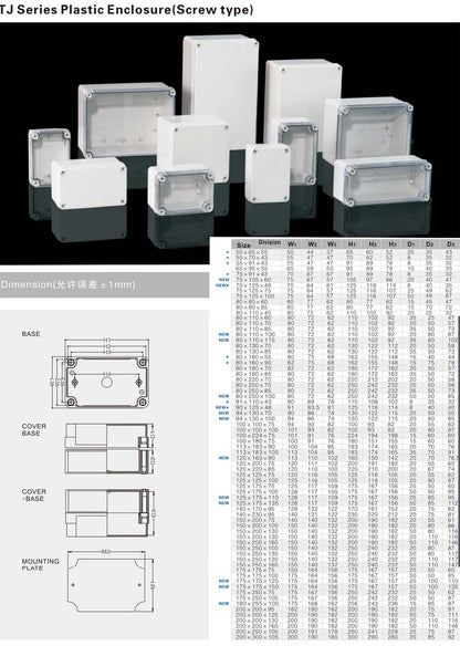 ABS PC Transparent Clear Cover Box Wholesale Clear Lid Enclosure Electronical case Waterproof IP66 Cover Junction Boxs