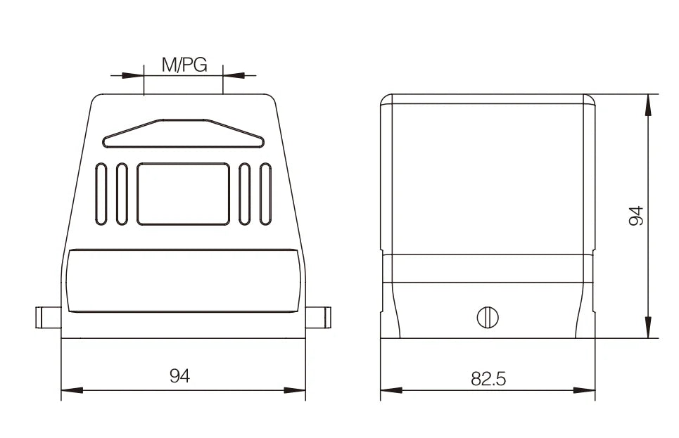 H32B-TK-2B-M50 Heavy Duty Connector Compact Series Top Entry Protective Hoods
