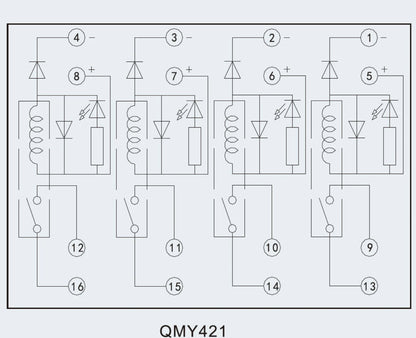 QMY421 G6B-4BND Miniature 4-Channel 250V 5A Terminal Relay Module Four-Point Output with NPN PNP LED Indicator