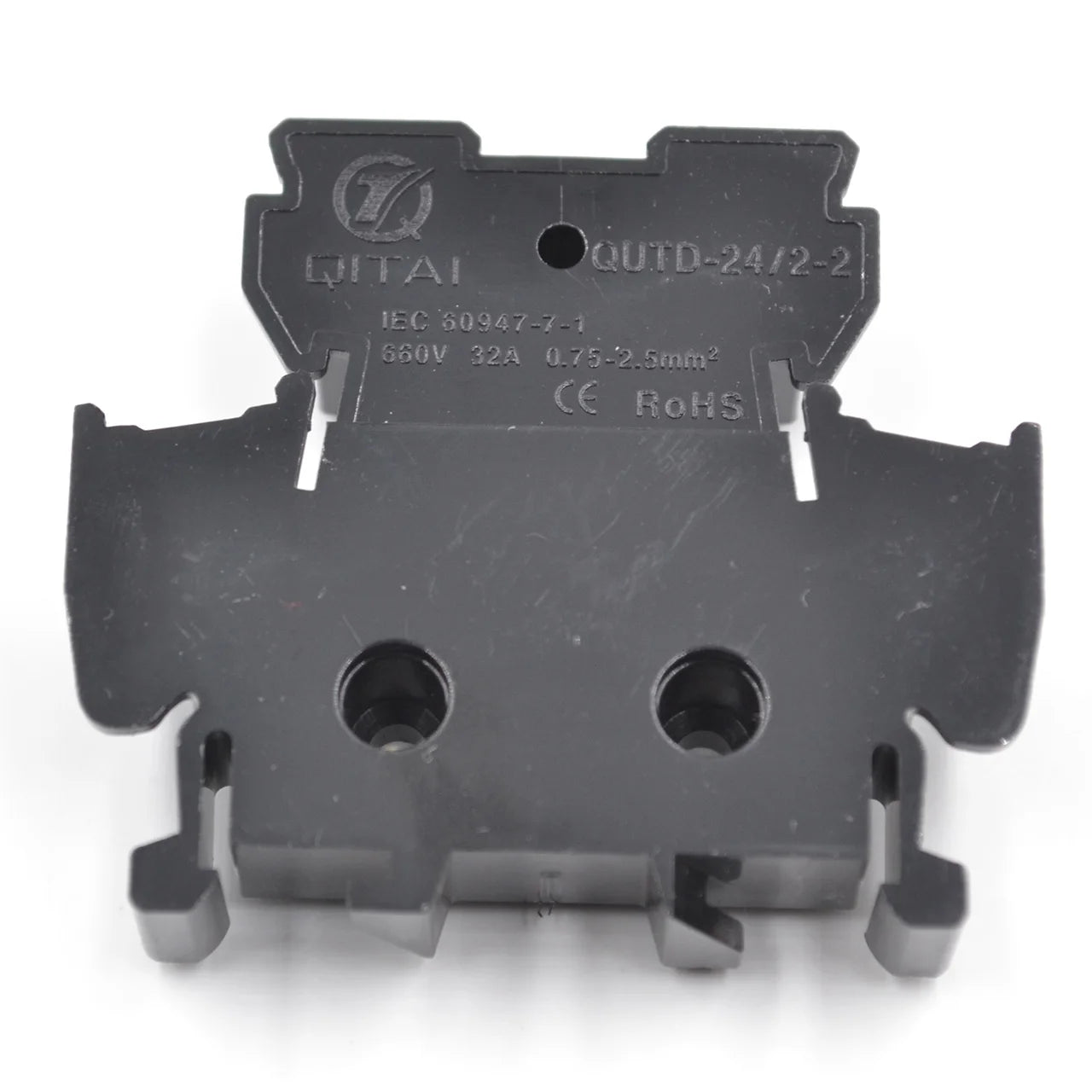QUTD-24/2-2 660V 24A Double Deck Screw Terminal Blocks Ce Certification 2.5mm2 Wire Connector PA66 Brass Terminal Fuse Block