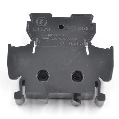 QUTD-24/2-2 660V 24A Double Deck Screw Terminal Blocks Ce Certification 2.5mm2 Wire Connector PA66 Brass Terminal Fuse Block