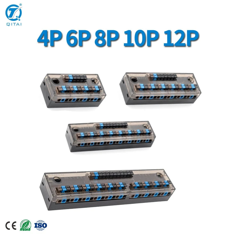 QMT281 Series IO Signal Distribution Box 4-12 Channel DC24V 1A Spring Terminal Sensor Junction Box for Remote IO
