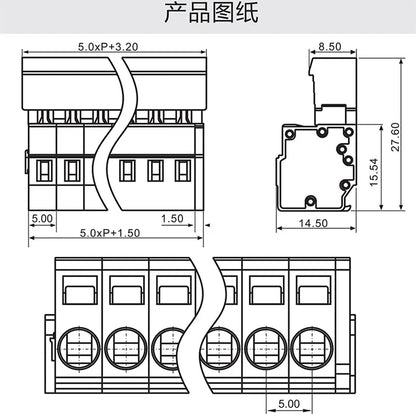 QNS-500  500mm 320V 12A   IP20  PA66  160V 10A  Terminal Block Connector Rated Terminal Block