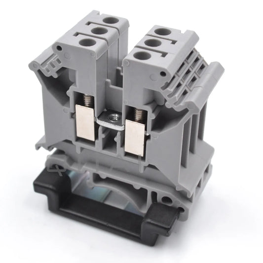 QUKJ-4 Universal Screw Terminal Blocks UK3N 2-Contacts 800V 32A 4mm² Terminal Block Din Rail 4mm AWG 24-12 PA66 CE Certification