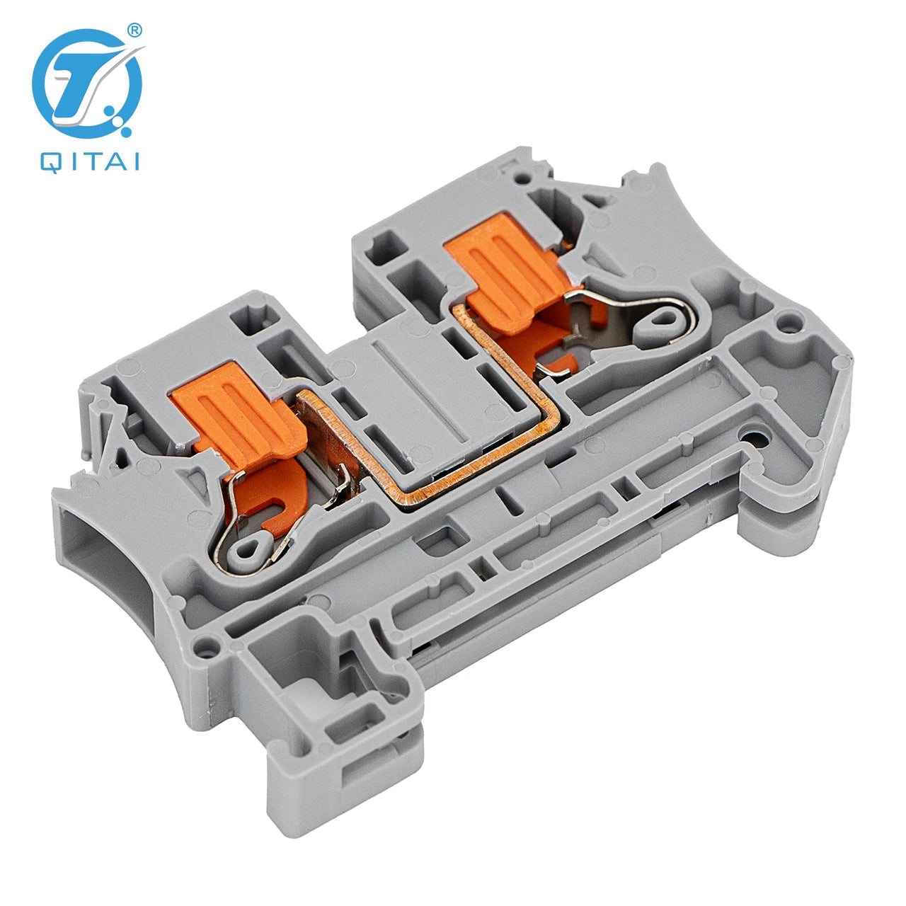 QPTV6 Din Rail Mounted Quick Connect 1000V 41A Single Layer Feed-through 6mm2 Terminal Block