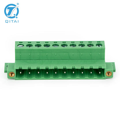 QPTS-508S-10P 10 Pole 5.08mm Pitch PCB Mount Screw Terminal Block Connector for PCB Wiring Printed Circuit Board Terminal