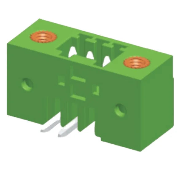 QS-250RF  PCB Terminal Blocks 2.50mm Pitch 2-24P 300V 10A Green High Strength Screw Connector with Flange