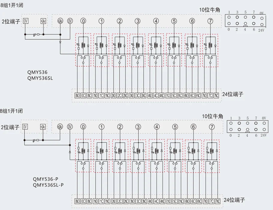 QMY537SL-P Automotive 2C AC DC 250V 30V 50m Relay Terminal Block Module