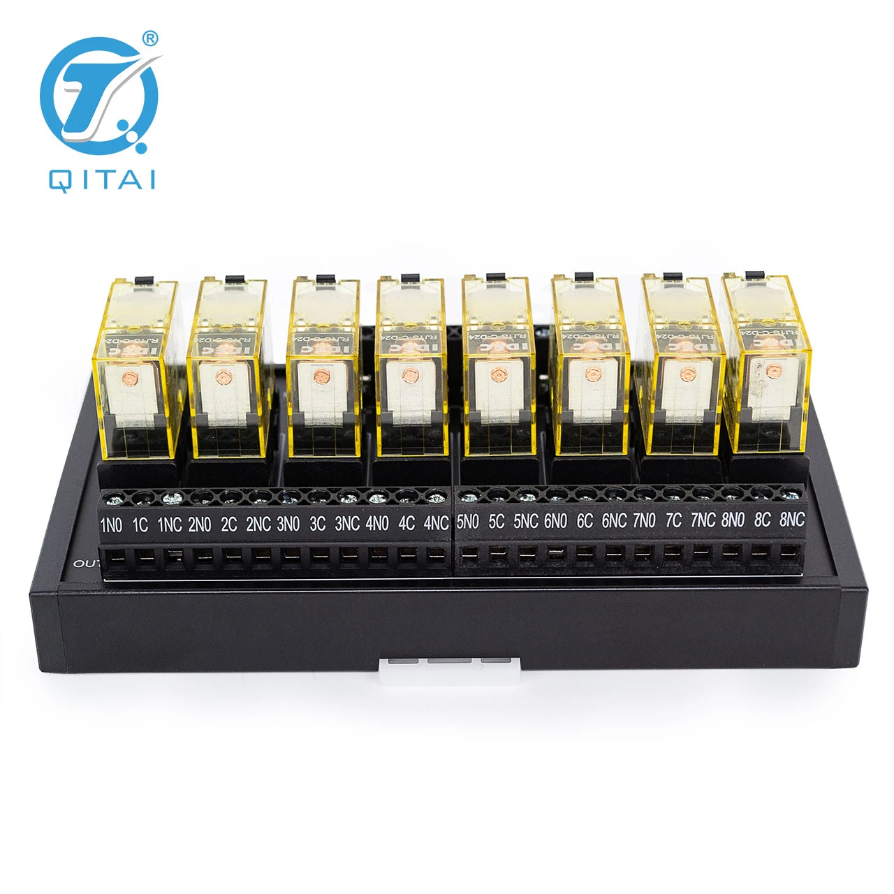 Factory QMY534SL-P 8C 1C Relay Terminal Block Module AC DC 250V 30V 50mΩ Relay Terminal Block