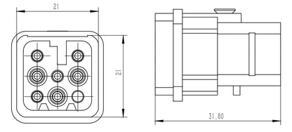 HA-010-M Heavy Duty Connector Screw Connectors Plug Female Connector for Heavy Duty Equipment and Industrial Applications