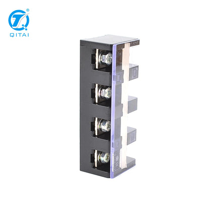 QTB-6004 57A Wire Barrier Block Terminal Strip Easy Installation Professional Brass 5 Bits Fixed Dual Row Terminal Strip