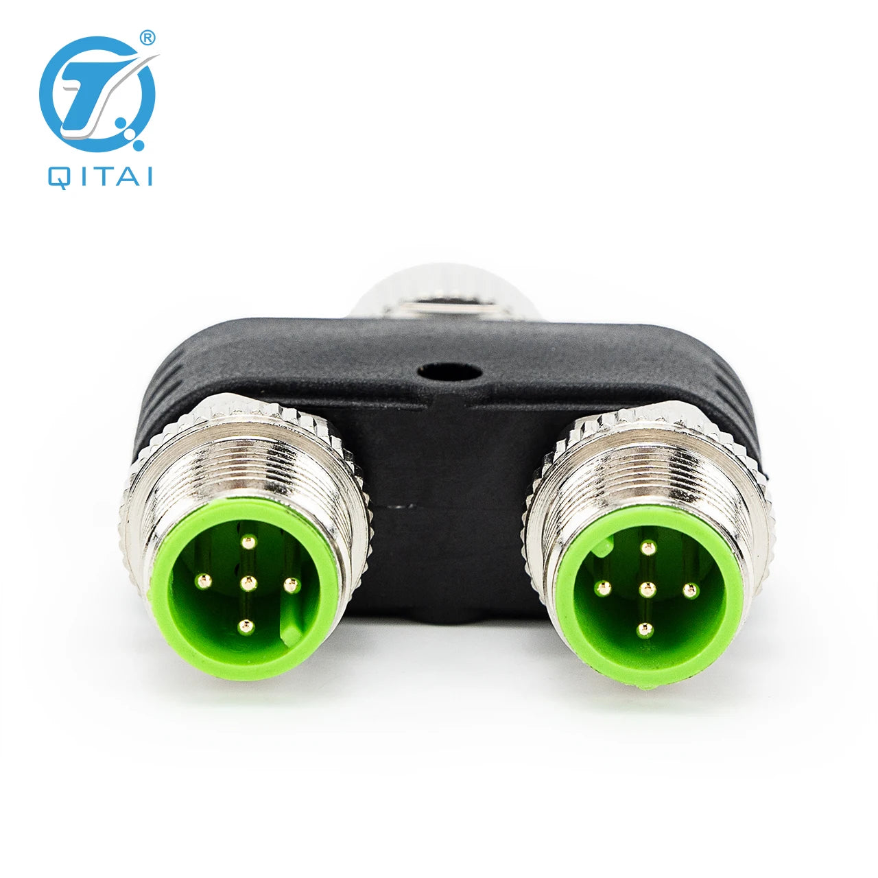 QITAI M12-F05 2xM05A Y Splitter Waterproof 5-Pin 2 Male to 1 Female Automotive Signal Sensor Connector Plug