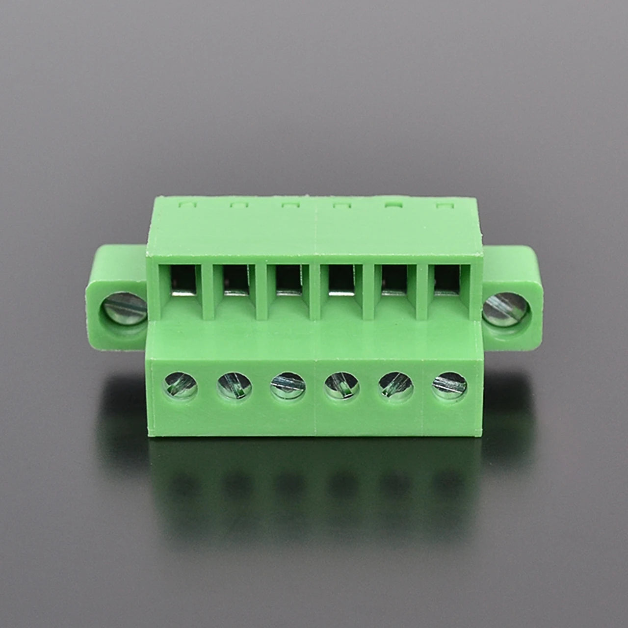 QPZ-381F-6P 3.81mm Pitch 6P 300v 10A M2.0 Screw Green High Strength QPZ Series Plug PCB Terminal Blocks With Flange