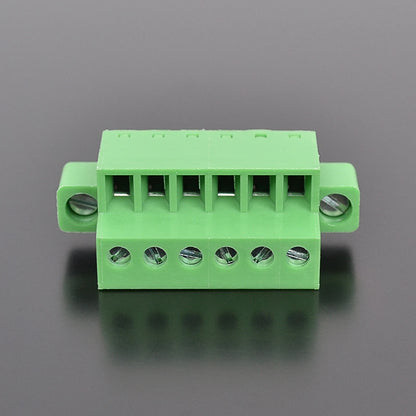 QPZ-381F-6P 3.81mm Pitch 6P 300v 10A M2.0 Screw Green High Strength QPZ Series Plug PCB Terminal Blocks With Flange