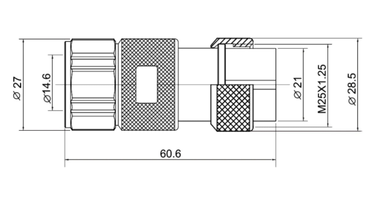 25MG-6A Double-notch Socket B Aviation Plug and Socket  2 3 4 5 6 7 8  9 10 11 12 Pin Small Male and Female Connector Hole 25mm