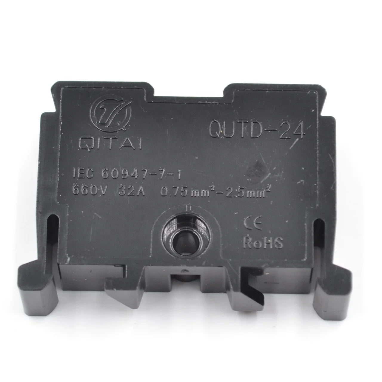 QUTD-24 Din Rail Fuse Disconnect Terminal Block  660V 32A DIN Rail Fuse Terminal Connector for 4mm2 Wire PA66 Brass Fuse Block