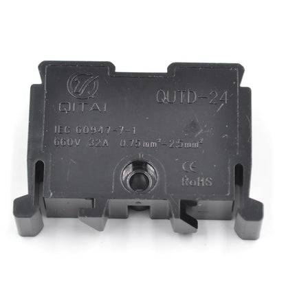 QUTD-24 Din Rail Fuse Disconnect Terminal Block  660V 32A DIN Rail Fuse Terminal Connector for 4mm2 Wire PA66 Brass Fuse Block