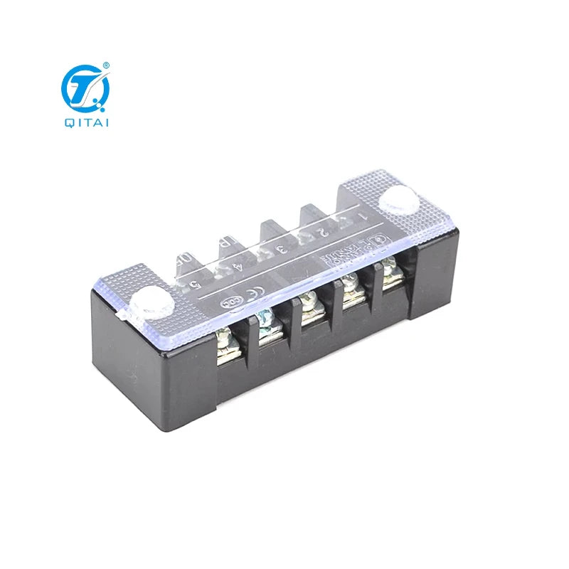 QTB-1005 17.5A Wire Barrier Block Terminal Strip Easy Installation Professional Brass 5 Bits Fixed Dual Row Terminal Strip