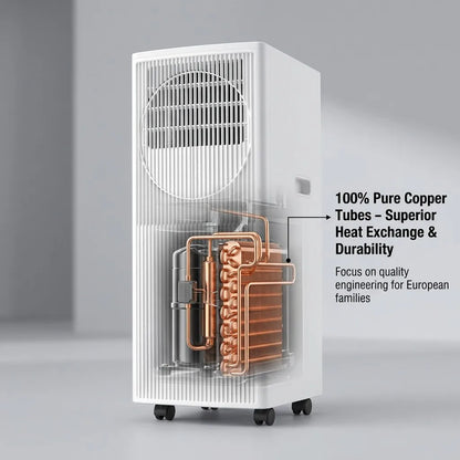 2026 New 9000 BTU Portable Air Conditioner for Home Bedroom Mobile Integrated AC Unit with Easy Installation Window Kit