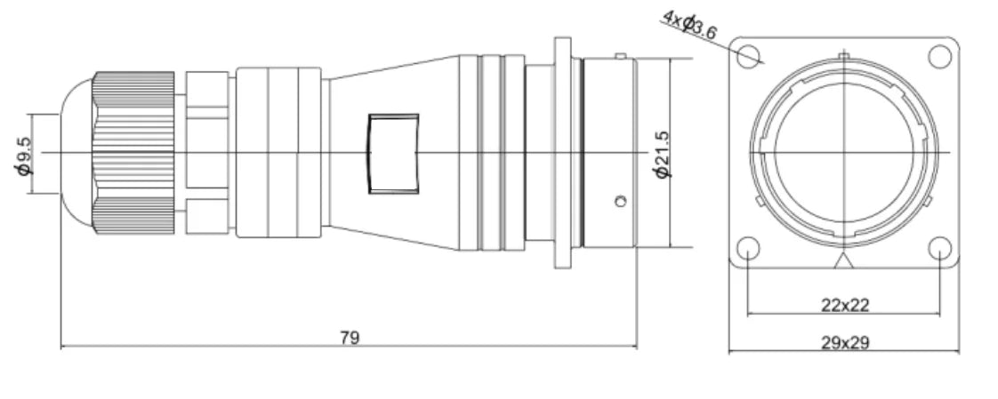 PTC20-10S  20MM Professional Aviation Wire Connectors Manufacturer CNC Electrical Equipment 2-14 Pin Waterproof Connector