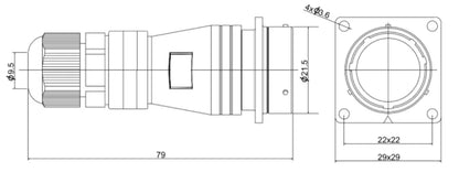 PTC20-10S  20MM Professional Aviation Wire Connectors Manufacturer CNC Electrical Equipment 2-14 Pin Waterproof Connector
