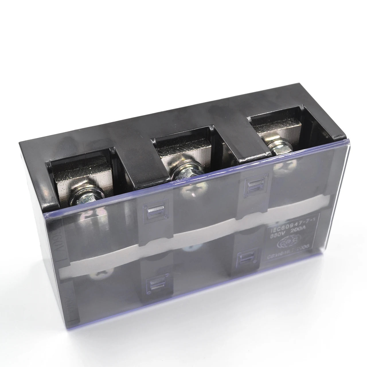 QTB20003 Large Current 3-Pole 192A Screw Terminal Block Durable PC Feed Through Made of Brass and Panel Mounting