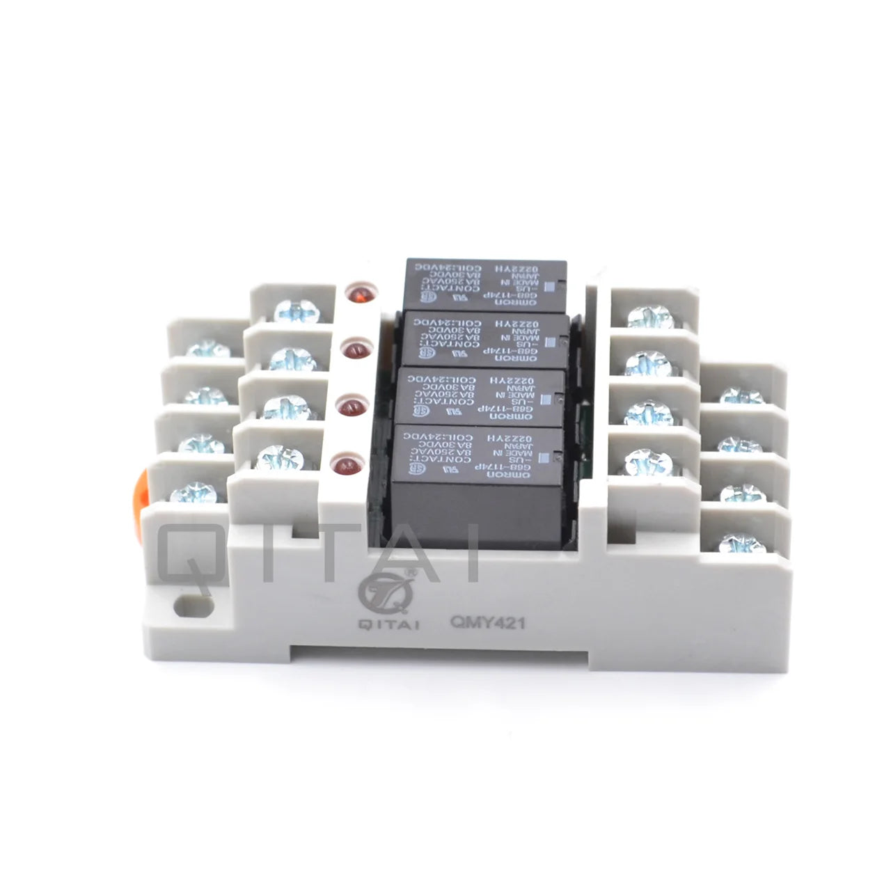 QMY421 G6B-4BND Miniature 4-Channel 250V 5A Terminal Relay Module Four-Point Output with NPN PNP LED Indicator