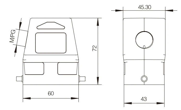 H6B-SKH-2B-M32 Heavy Duty Connector Compact Series Top Entry Protective Hoods