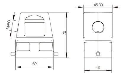 H6B-SKH-2B-M32 Heavy Duty Connector Compact Series Top Entry Protective Hoods