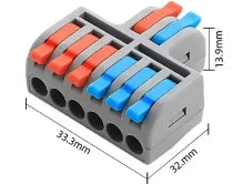 QDF Mini Fast Universal Wire Splitter Connector Quick Wire Connectors SPL-63 Compact Wiring Cable Push-in Quick Terminal Blocks