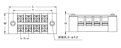 QITAI QTB-1006 17.5A Dual Row Screw Barrier Terminal Block Brass 6 Position Wire Connector Strip 600V Easy Installation Panel