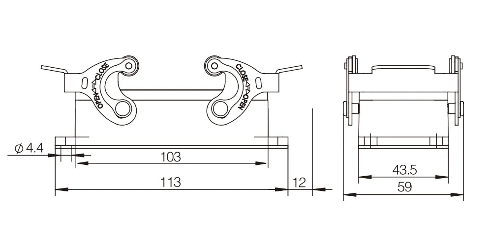 H16B-ST-2L Heavy Duty Copper Contact Aluminum Housing Industrial Use Compact Series Top Entry Protective Hoods
