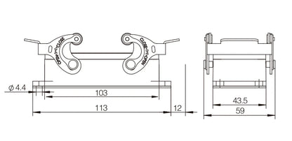 H16B-ST-2L Heavy Duty Copper Contact Aluminum Housing Industrial Use Compact Series Top Entry Protective Hoods