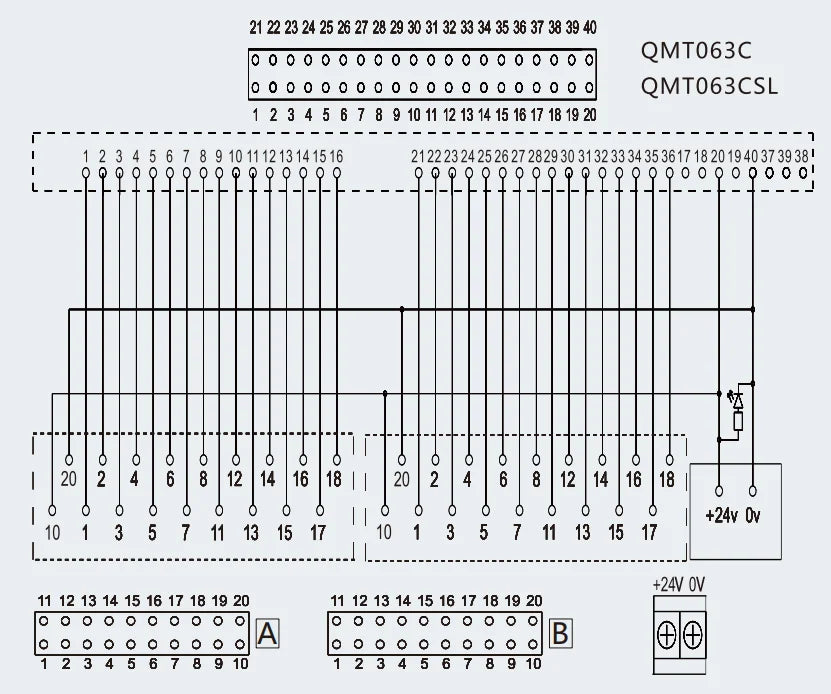 QMT063C Plug-In PLC Relay Terminal Block Module Feed Through Type With IO Station Transfer Terminal Block