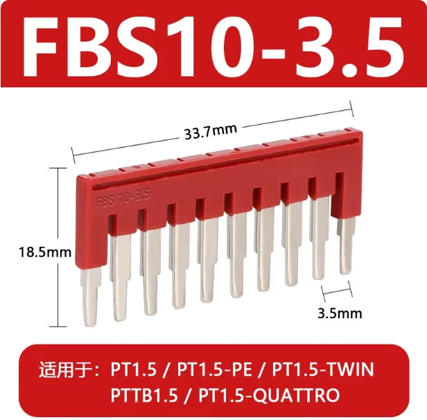 FBS 10-3.5 PLUG in Bridge for PT 1.5mm² Din Rai Terminal Block Accessories Copper Jumpers & Jumper Bar