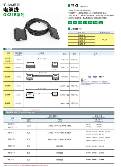 QX21E-5 PLC Cable Types Soft Small Diameter Electric Wire Oil Resistant Flame Retardant Electric Box Wiring Control Cable