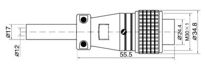 QITAI P28F-2A Cable Type Backward Installed Plug a 28mm 250V Metal Flat Aviation Connector Waterproof Wire Connections 2-26PIN