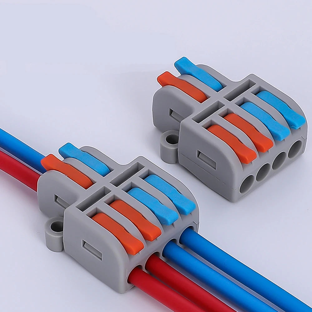 QDF-4-42 Universal Compact 2in and 4out Push-in Terminal Block Quick Wire Conductor Quick-insert Push-type Terminal BlockS