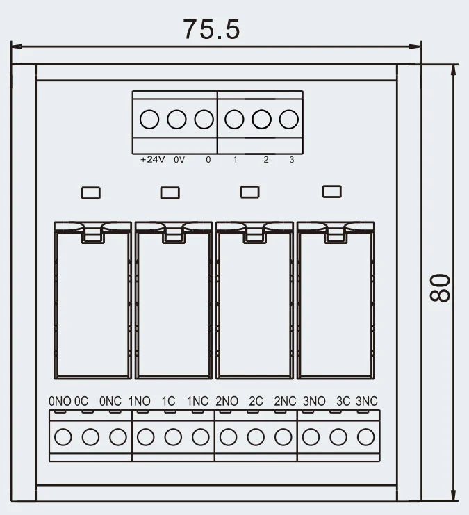 Factory Custom Available High Quality QMY471 16A Super Power  DC 24V 250VAC 4 Bits Relay Terminal Block Module