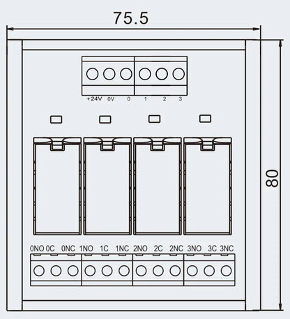 Factory Custom Available High Quality QMY471 16A Super Power  DC 24V 250VAC 4 Bits Relay Terminal Block Module
